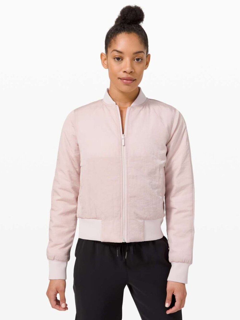 LULULEMON Non-Stop Reversible Misty Pink Water Repellent Bomber Jacket, Size 4 - Picture 14 of 16